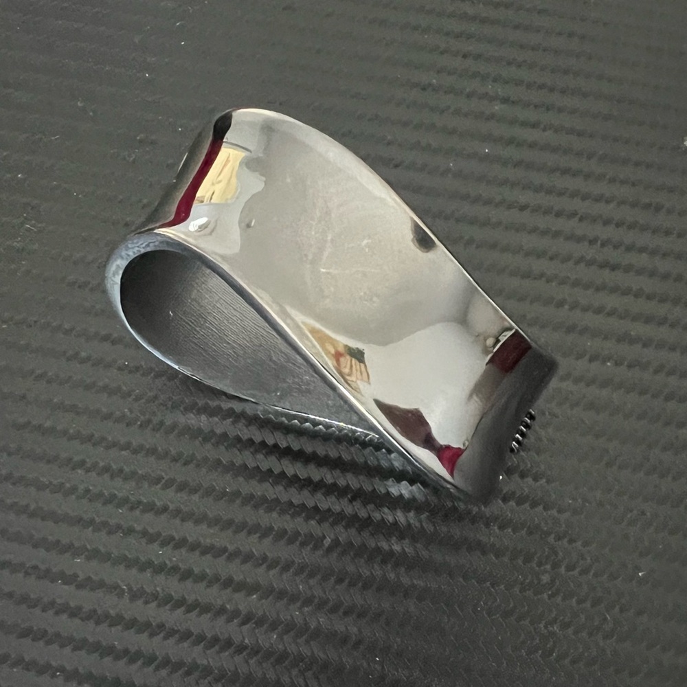 Express Cuff Bracelet Wide Concave Wave Gray Silver Color